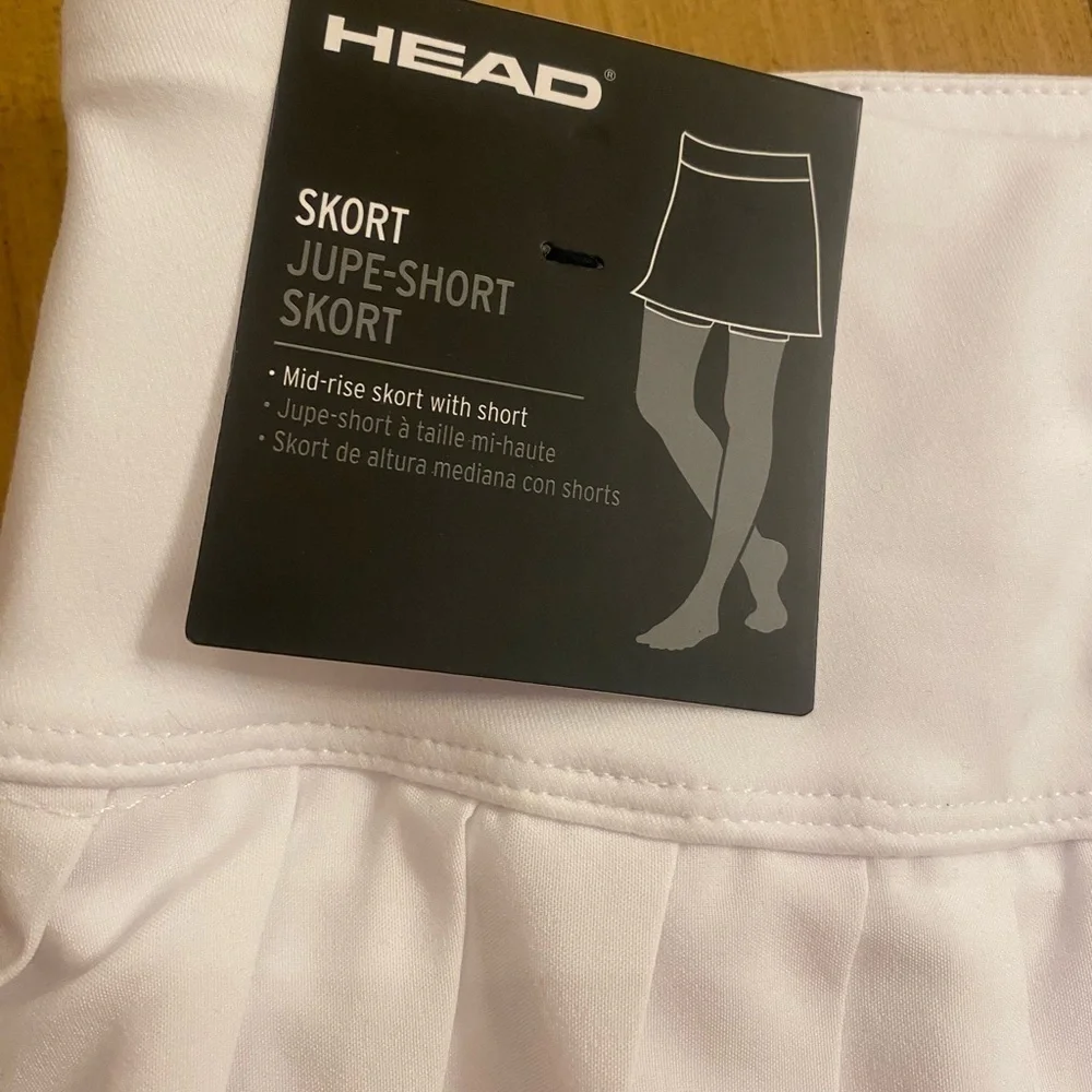 HEAD women’s pleated white tennis skort skirt new size large